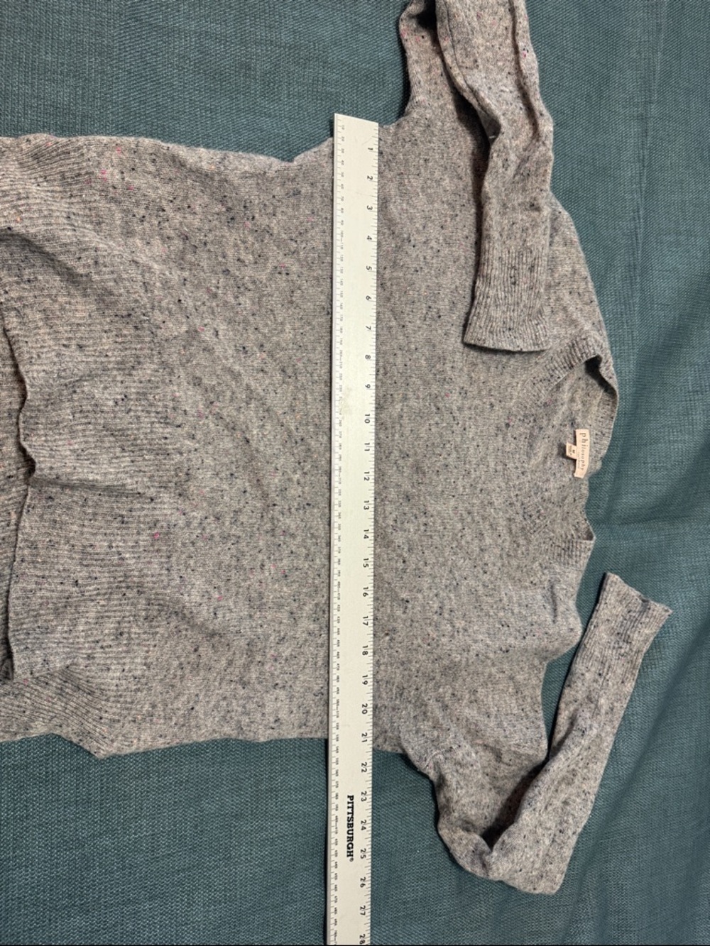 Philosophy 100% Cashmere Sweater Women's Size Large Grey Crewneck Soft Cozy - Picture 6 of 13